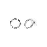 Rope Circle Earrings - Silver