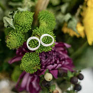 rope circle earrings in flower