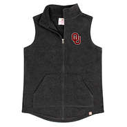 oklahoma fleece vest in charcoal