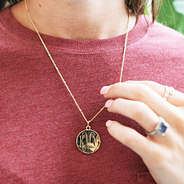 monogrammed zodiac necklace with crewneck