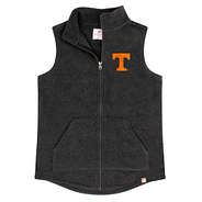 tennessee fleece vest in charcoal
