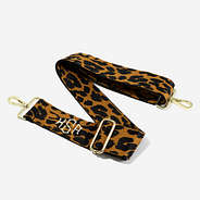 monogrammed crossbody strap in leopard
