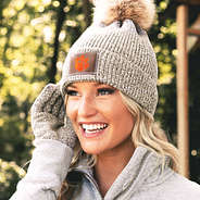 clemson beanie with matching gloves