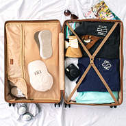 inside vintage suitcase