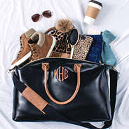 monogrammed overnighter with accessories