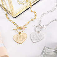 Gold and Silver Heart Pendant Necklaces