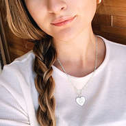 Selfie of Silver Heart Pendant Necklace