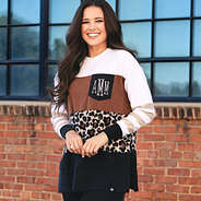 leopard stripe everyday sweatshirt