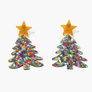 Resin Christmas Tree Earrings