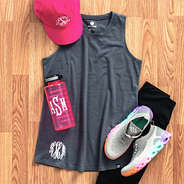 charcoal monogrammed basic tank top ootd