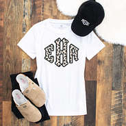 monogrammed large leopard print t-shirt