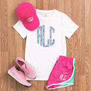 monogrammed short sleeve shirt with multi leopard design