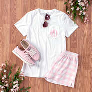 gingham shorts lounge outfit