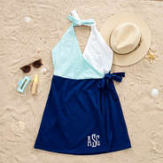 Mint Navy Wrap Cover Up