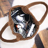 Inside of Hickory Diamond Quilted Tote