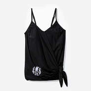 Monogrammed Ruched Tankini in Black