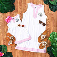 mom and me pink sleeveless cover ups