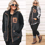 Wofford Sherpa Vest in Charcoal with Duck Boots
