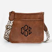 Monogrammed Saddlebag in White Leopard
