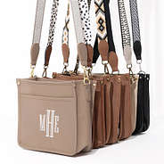 group shot of saddlebags with neutral leopard
