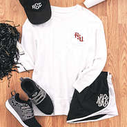 fsu coastal crewneck sweatshirt with shorts and sneakers