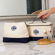 duo canvas train case - navy