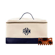 monogrammed train case - navy