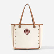 monogrammed vintage canvas tote
