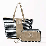 Monogrammed Black Stripes Collection