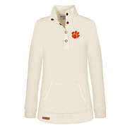 Clemson Tigers Monogrammed Waffle Pullover Sweatshirt in Ivory