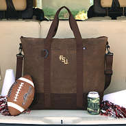 fsu waxed canvas cooler at tailgate