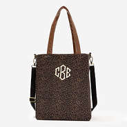 Monogrammed Canvas Bag in Dark Leopard