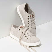 Monogrammed Knit Sneakers in Tan