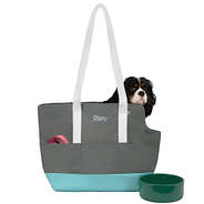monogrammed pet carrier - grey