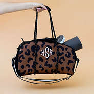 Monogrammed Neoprene Gym Bag in Hickory Leopard