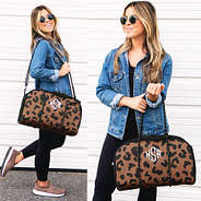 hickory leopard neoprene gym bag split image