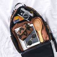 hickory leopard neoprene backpack inside shot