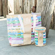 bright stripes massive beach bag and ditty bag