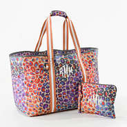 harvest leopard extra large tote and wristlet