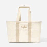 Monogrammed Market Basket in Solid Ivory