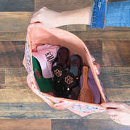 inside of coral floral large zip top tote