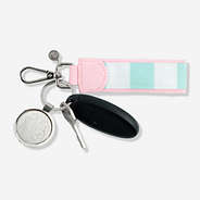 Monogrammed Cabana Stripe Keychain