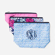 monogrammed packable cosmetic bag posey petals