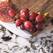 monogrammed marble cutting board close up