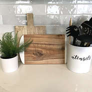 monogrammed marble cutting board display