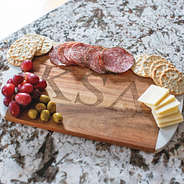 monogrammed marble cutting board entertaining