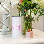 wifey sticker on cup with wedding accessories