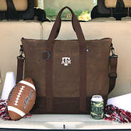 texas a&m soft cooler tote in trunk at tailgate