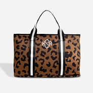 Monogrammed Neoprene Carry On Bag in Hickory Leopard