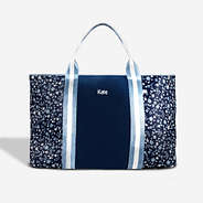 Neoprene Carry On Bag in Navy Ditsy Floral with name